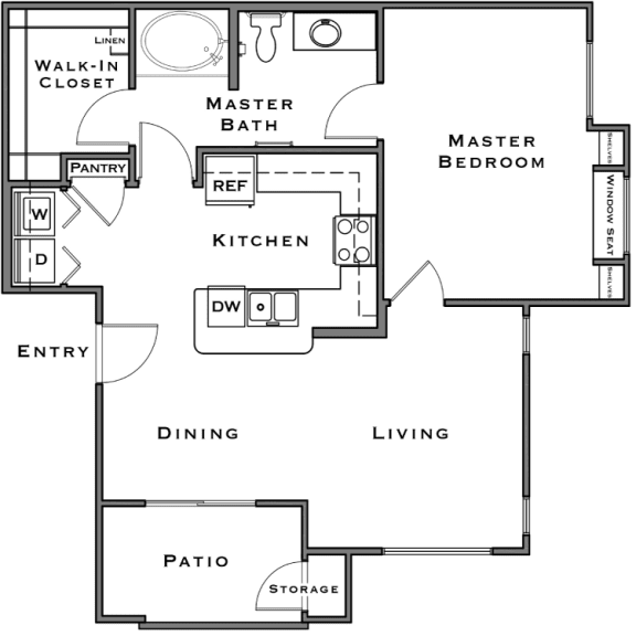 1 bed 1 bath floor plan A at Level 25 at Durango by Picerne, Las Vegas, NV
