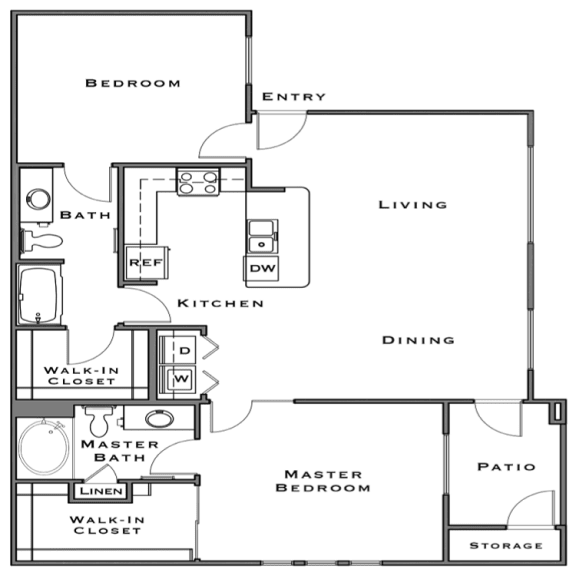2bed 2 bath floor plan A at Level 25 at Durango by Picerne, Las Vegas, Nevada