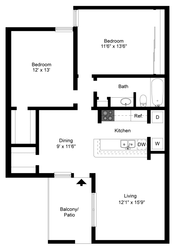 Floor Plan B11 at Davenport Apartments in Dallas, TX