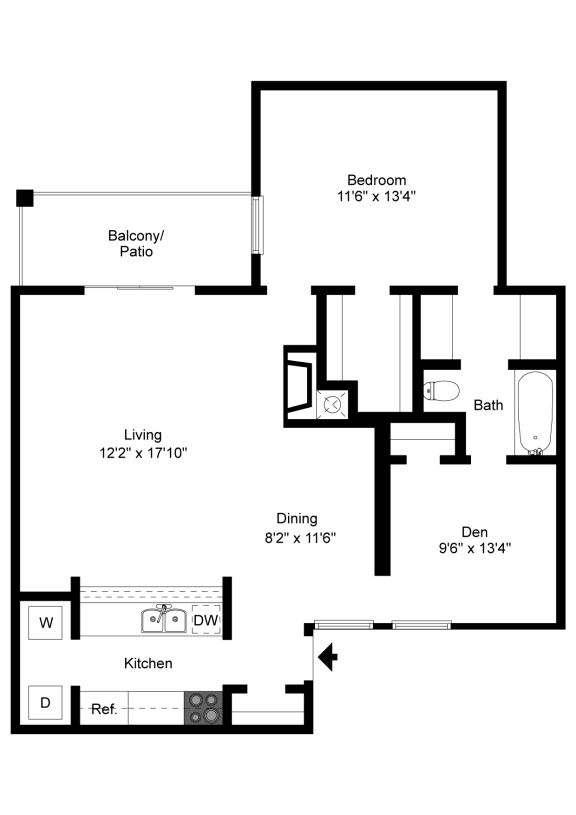 Floor Plan A11 at Davenport Apartments in Dallas, TX