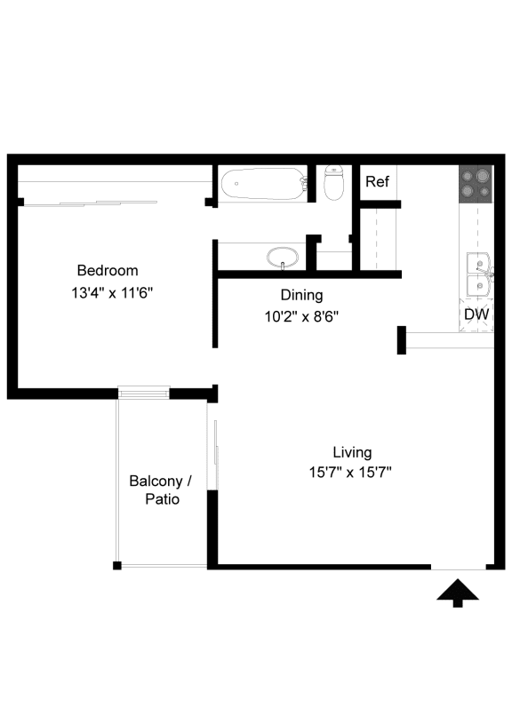 Floor Plan A3 at Davenport Apartments in Dallas, TX