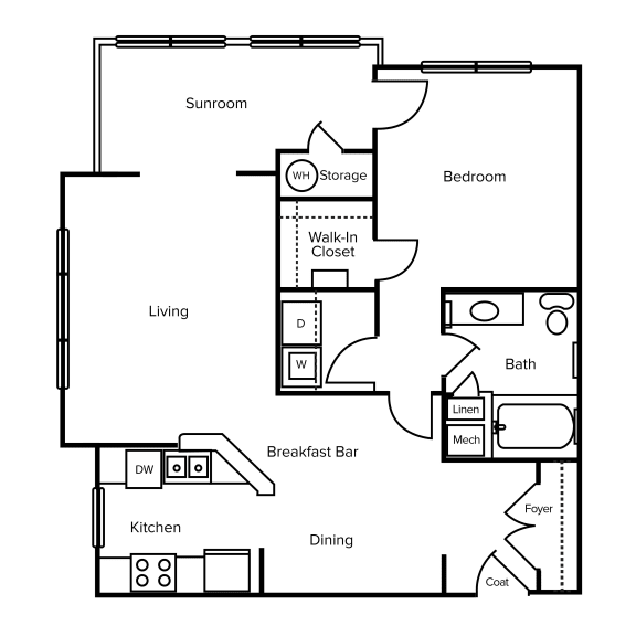A3 Floor Plan at Brentwood Downs Apartments in Lilburn, Georgia, GA