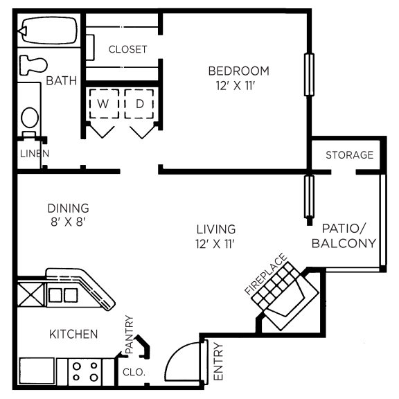 Catalina Floor Plan at The Players Club of Brentwood Apartments in Nashville, Tennessee