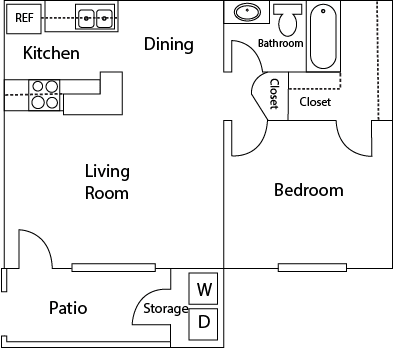 Floor Plan B at Cypress Creek Crossing Apartment Homes in Houston, Texas, TX