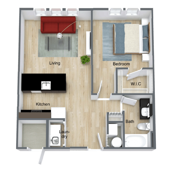 A1 Floor Plan at  Dunedin Commons Apartment Homes in Dunedin, Florida, FL