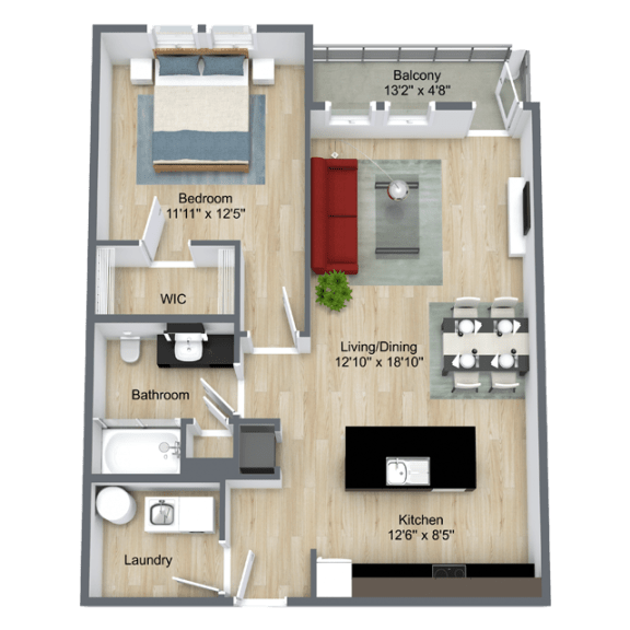 Areca Floor Plan at  Dunedin Commons Apartment Homes in Dunedin, Florida, FL
