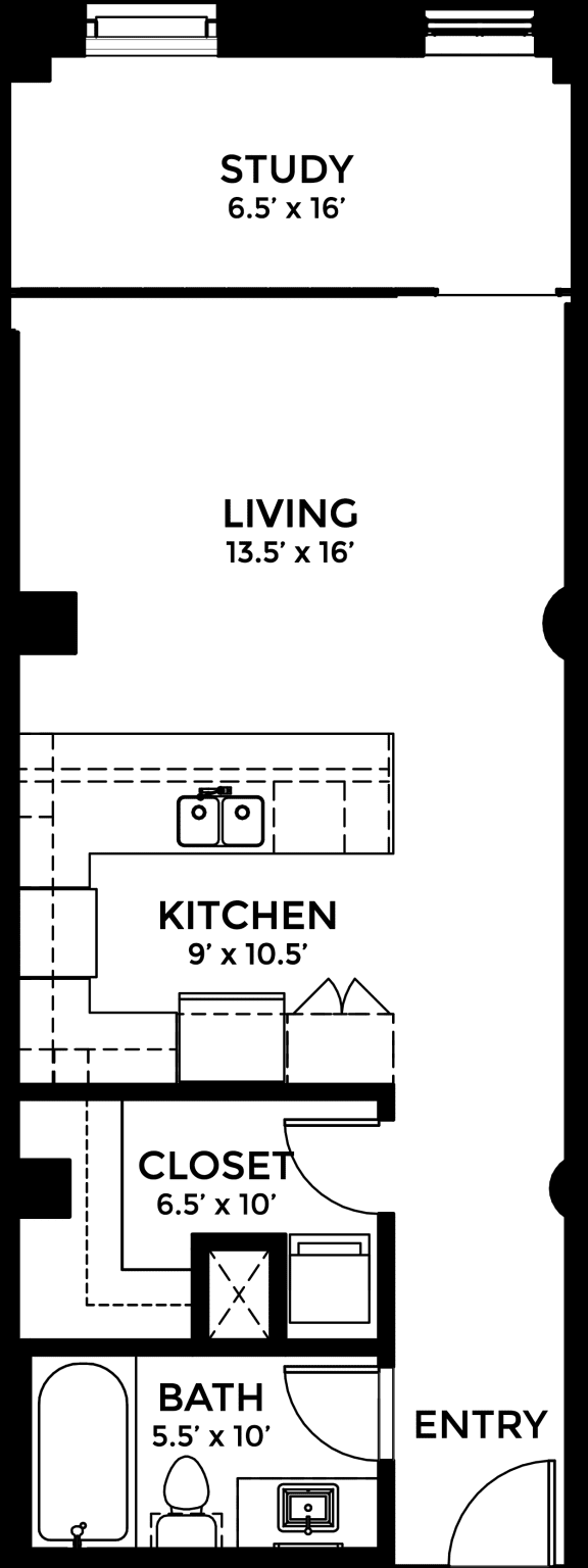  Floor Plan 746 SF
