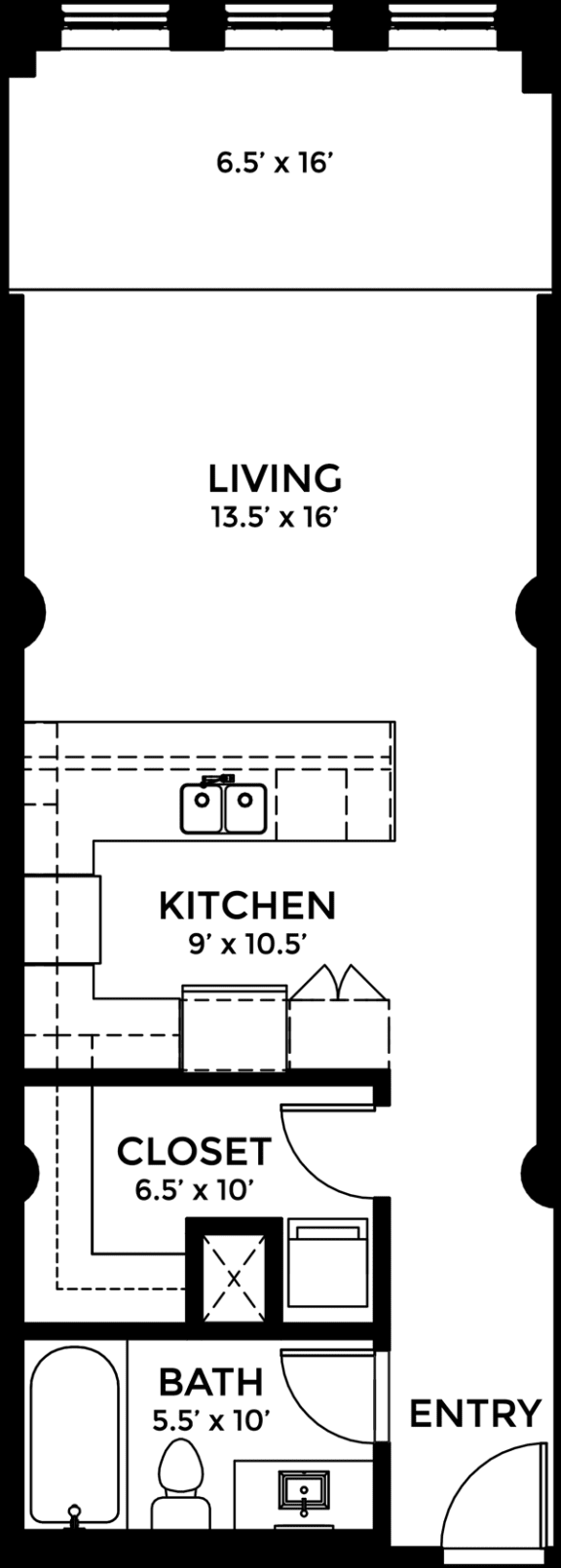  Floor Plan 694 SF