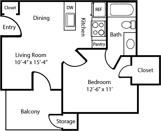 2D A0 Floorplan at Polaris Apartment Homes in Irving, Texas, TX