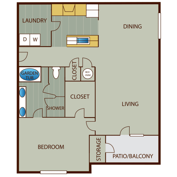  Floor Plan 1 Bedroom