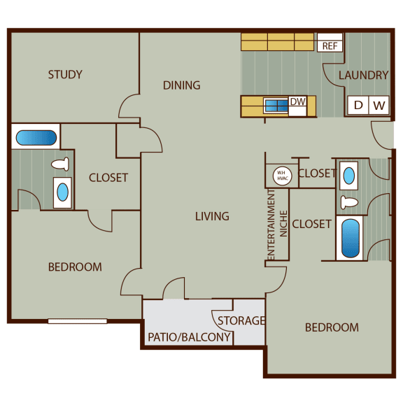  Floor Plan 2 Bedroom