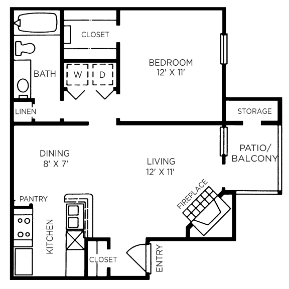 St. Tropez Floor Plan at The Players Club of Brentwood Apartments in Nashville, Tennessee