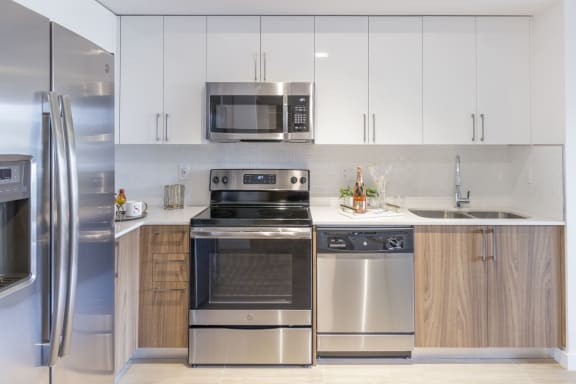 Chef-Inspired Kitchens Feature Stainless Steel Appliances at Twenty2 West, West Miami, Florida