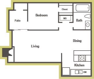 A2 Floorplan at Walnut Creek Crossing Apartments
