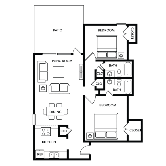 Floor Plan B2 at Woodlands of Plano Apartments in Plano, TX