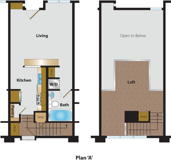 Floor Plan  1 Bedroom Loft Plan A