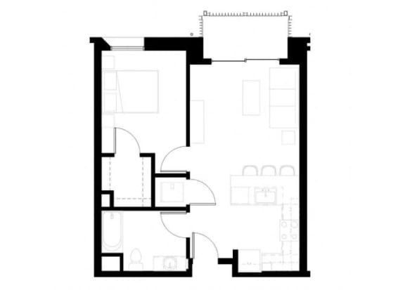  Floor Plan 1x1 A1