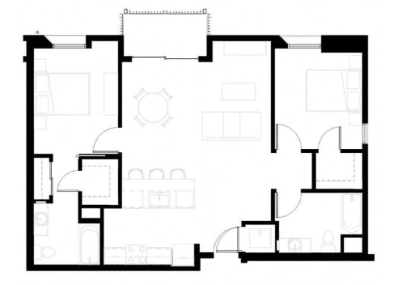 Floor Plan  2x2 A1