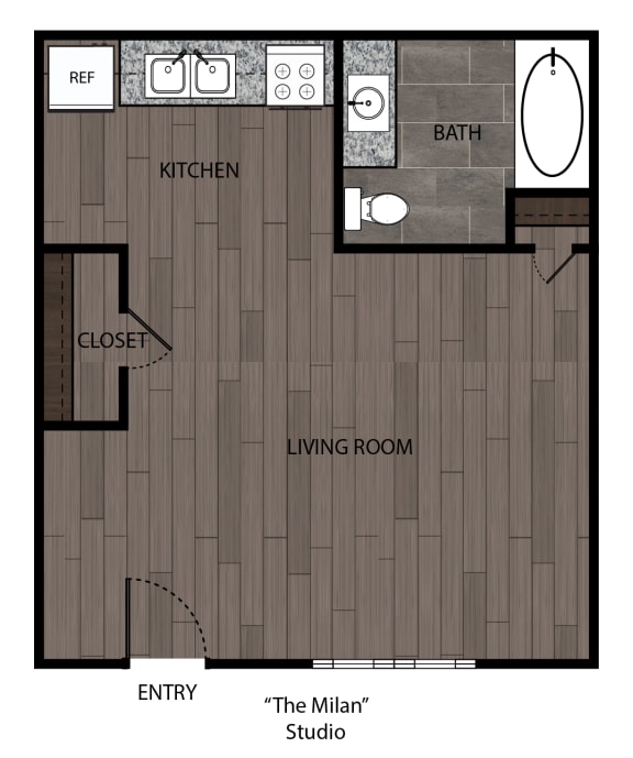 Floor Plan  a floor plan of a studio apartment