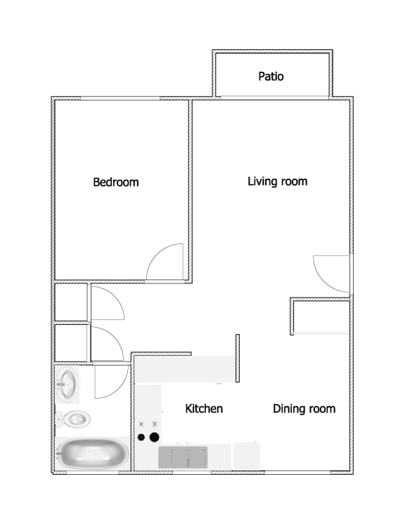 Floor Plan  One Bedroom - 1 Bathroom