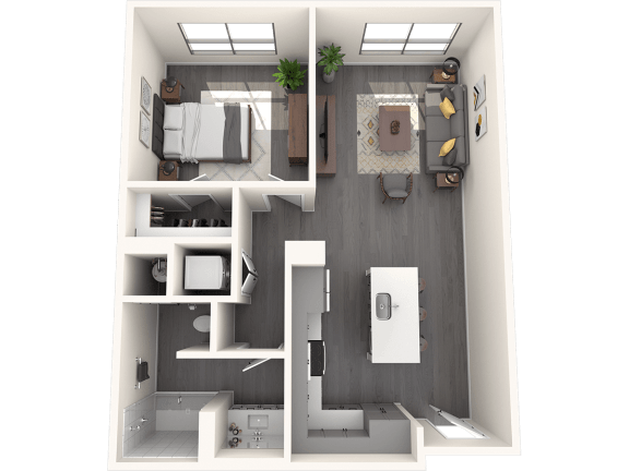 1 bed 1bath 1B Floor Plan 1 bed 1bath 1B Floor Plan at The Common, Phoenix