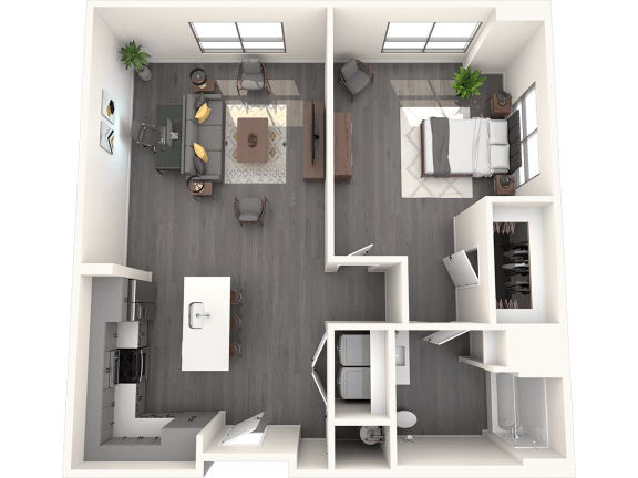 1 bed 1bath 1D Floor Plan 1 bed 1bath 1D Floor Plan at The Common, Phoenix, Arizona