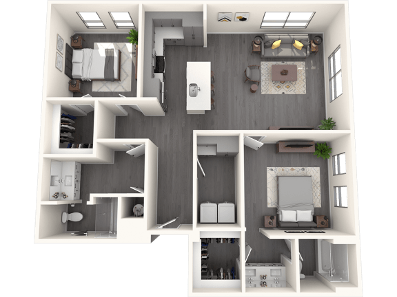 2 bed 2 bath 2F Floor Plan 2 bed 2 bath 2F Floor Plan at The Common, Arizona