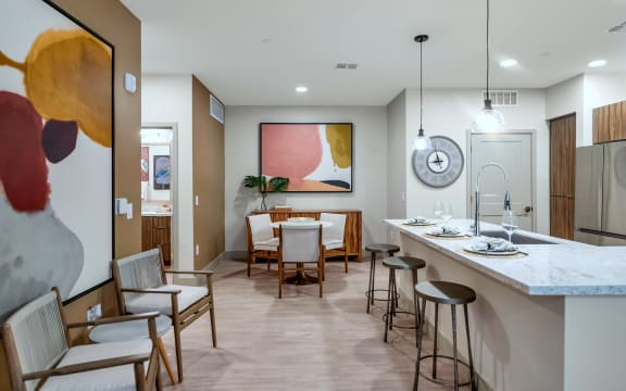 Kitchen With Dining Area at Zaterra Luxury Apartments, Arizona