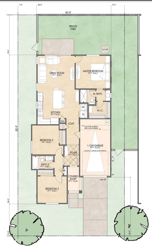 3 bed 2 bath B4 With Den Floor Plan at Mulberry Farms, Prescott Valley