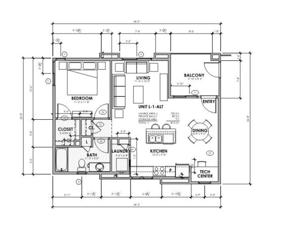 L2 Loft Floor Plan at The Landing at Fiesta Village, Mesa, AZ, 85210