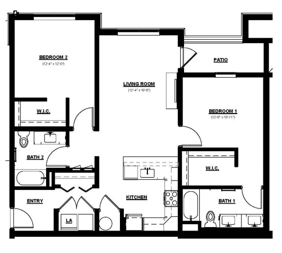 W2.1 Floor Plan at Solace at Ballpark Village, Goodyear, 85338