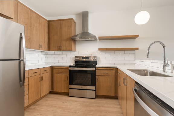 1 Bed Type B Kitchen with Stainless Steel Appliances