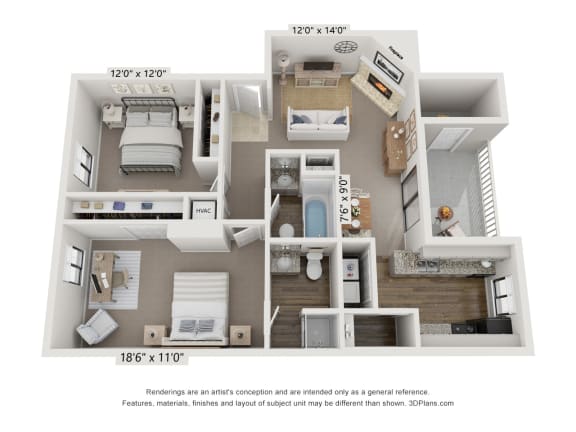 Streamline Renovated Floor Plan at The Reserve At Barry Apartments, Missouri