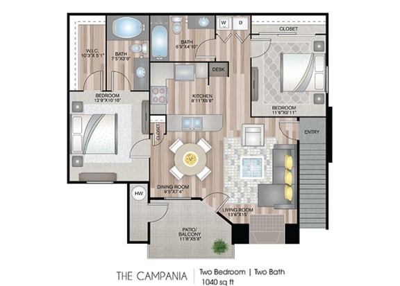 The-Campania Floor Plan at Ascent at The Galleria, California