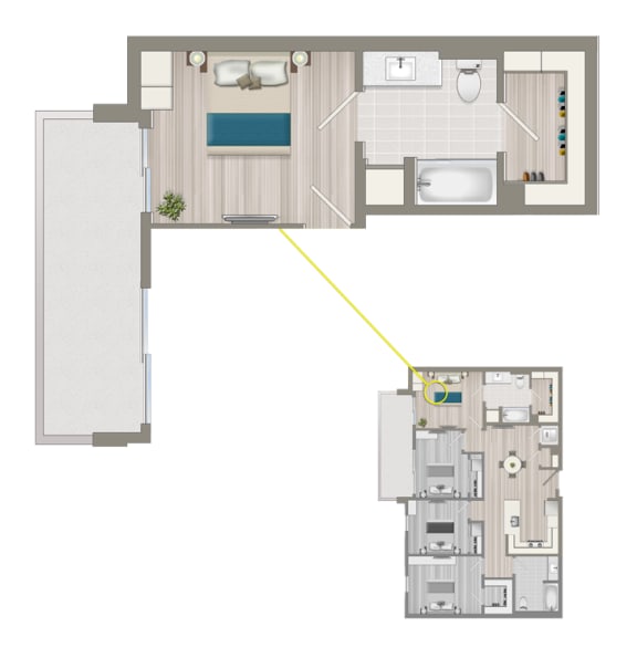Ascent Furnished Co-Living Primary Suite C2D