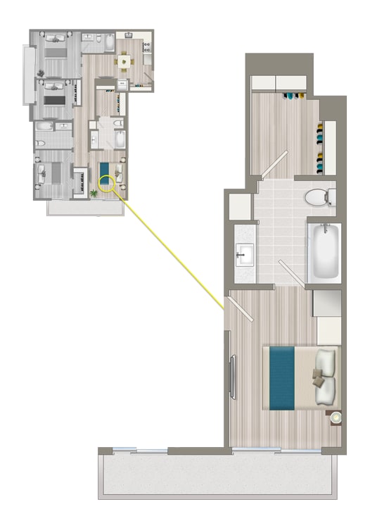 Ascent Furnished Co-Living Primary Suite C4A