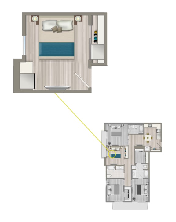 Ascent Furnished Co-Living Studio Suite C4C
