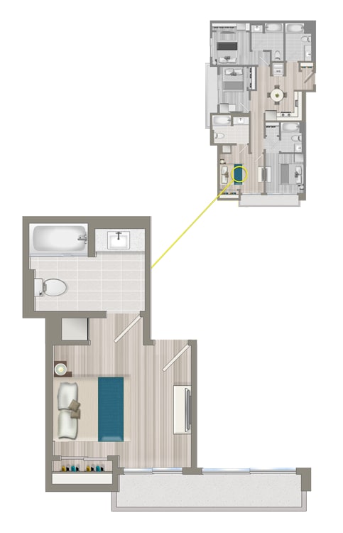 Ascent Furnished Co-Living Primary  Suite C5B