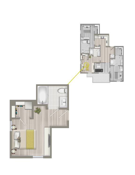 Floor Plan  W88_C3_B co-living primary suite