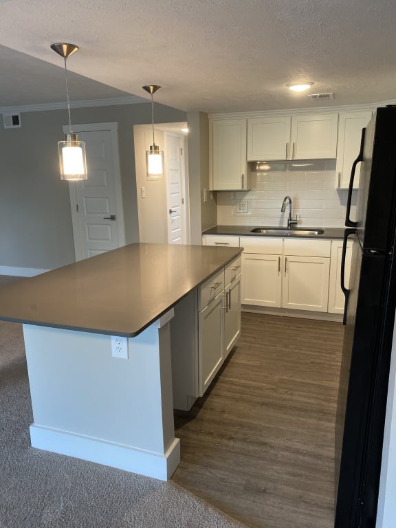 Island With Quartz Countertop Two Bedroom Kitchen