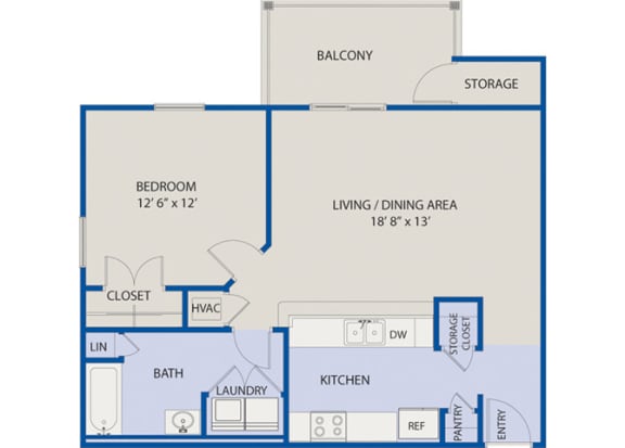 Floor Plan  1 Bedroom Phase I
