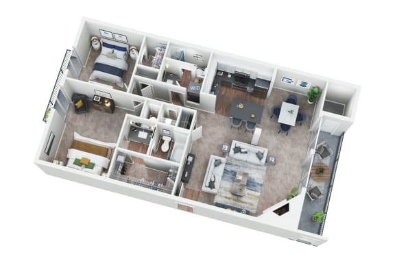 Floor Plan  Large Two Bedrooms Two Baths
