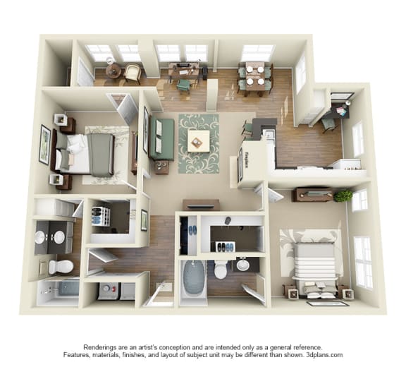 Floor Plan  Greyson&#x27;s Gate Apartments in North Dallas, TX offers 1,2 &amp; 3 bedroom apartment homes.