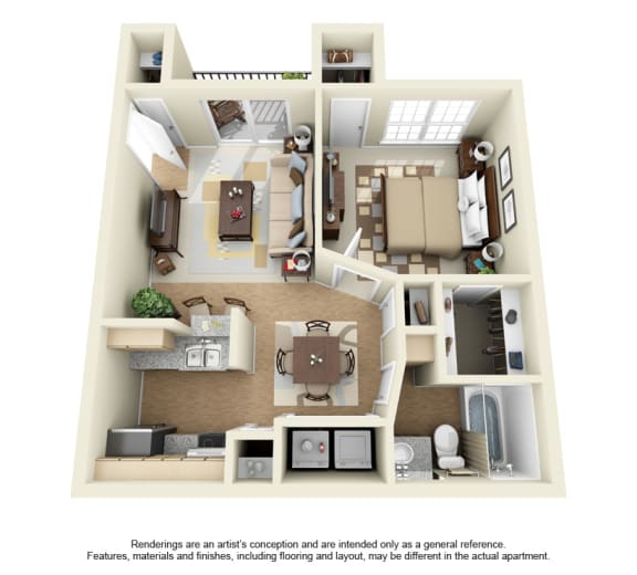 Floor Plan  Creekside Apartments In Dallas, TX offers spacious 1 and 2 Bedroom Apartments!