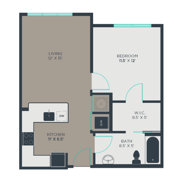 1A Floor Plan at Link Apartments&#xAE; Manchester, Richmond