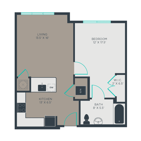 Floor Plan  1F-HC Floor Plan at Link Apartments&#xAE; Manchester, Richmond, Virginia