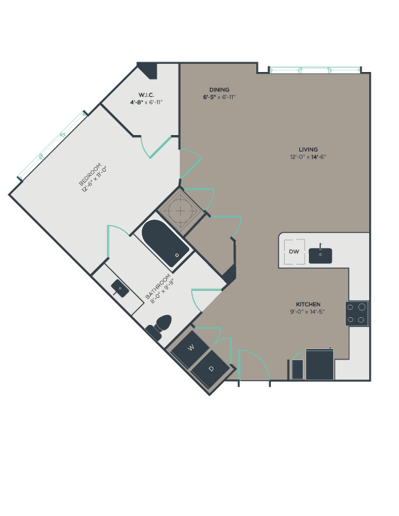 A4_A Floor Plan at Link Apartments&#xAE; Montford, North Carolina