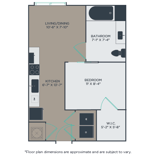A1A Floor Plan A1A Floor Plan at Link Apartments® Mint Street, Charlotte, 28203