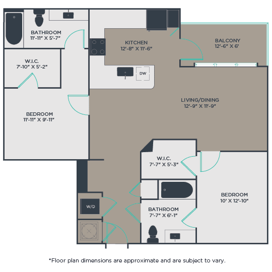 B2 Floor Plan at Link Apartments&#xAE; Mint Street, North Carolina, 28203