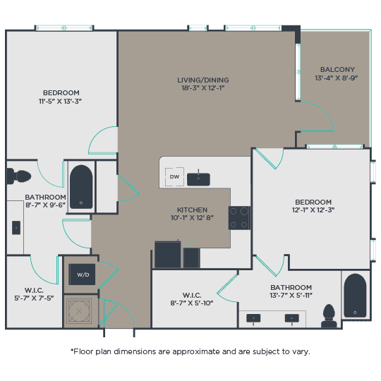 B3 Floor Plan at Link Apartments&#xAE; Mint Street, Charlotte, NC